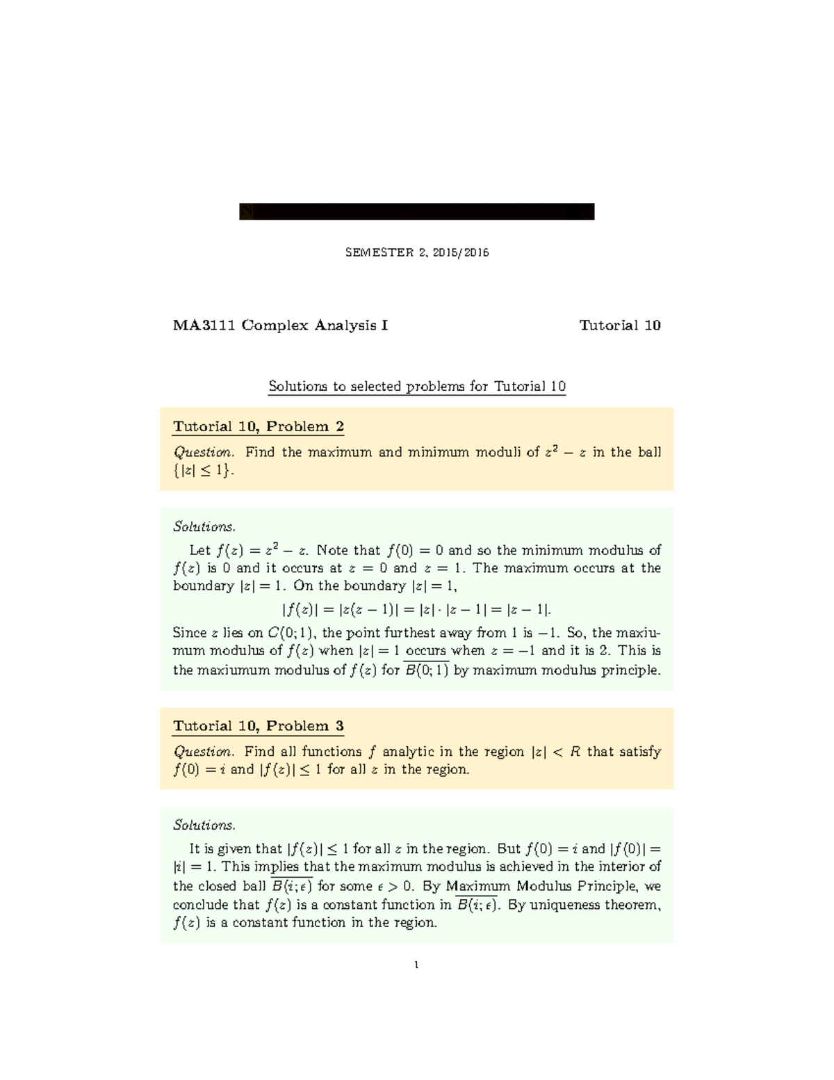Minimum modulus of - theory of functions of a complex variable ...