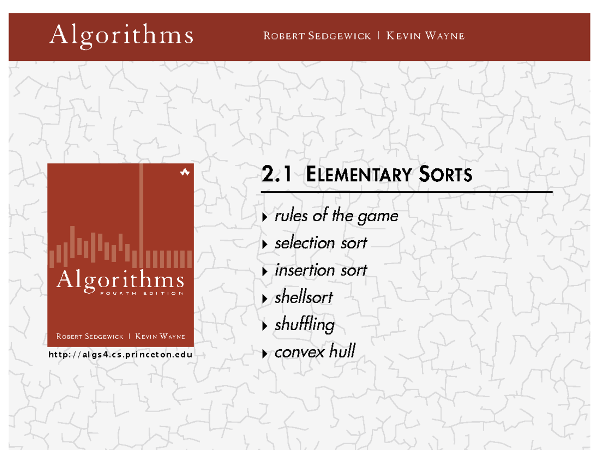 2.1 Elementary Sorts - ROBERT SEDGEWICK | KEVIN WAY N E ...