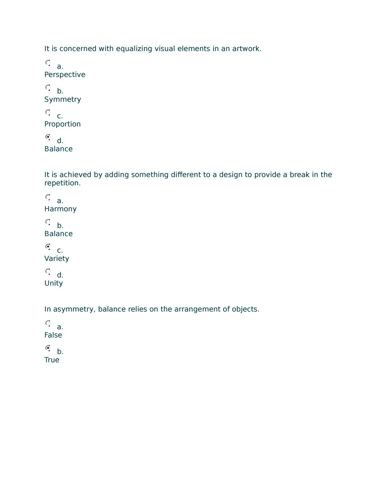 Quiz 4 - Quiz 4 - It Is Concerned With Equalizing Visual Elements In An ...