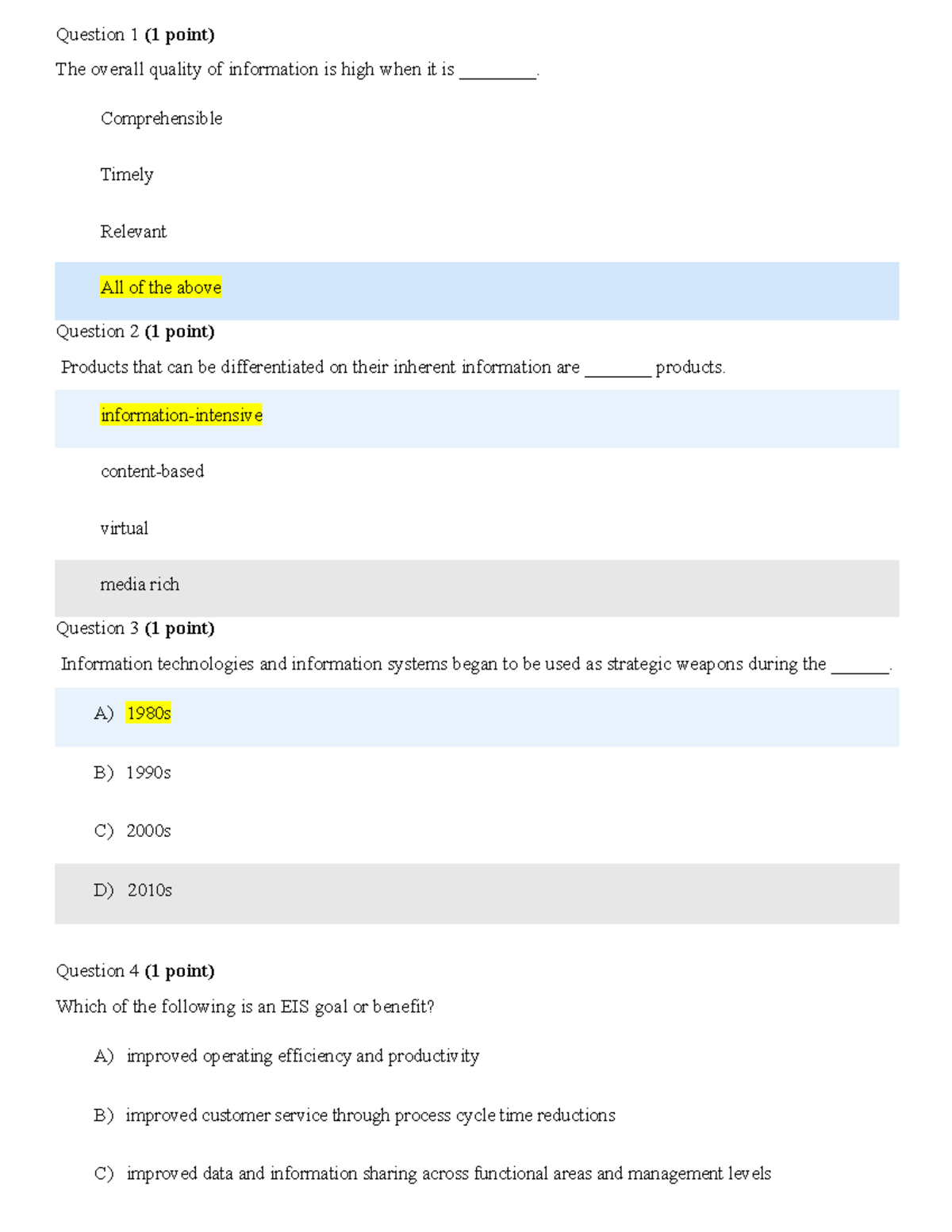 Management Information Systems Quiz 02 (Due Jan 21st, 2022 11.30 PM) 90