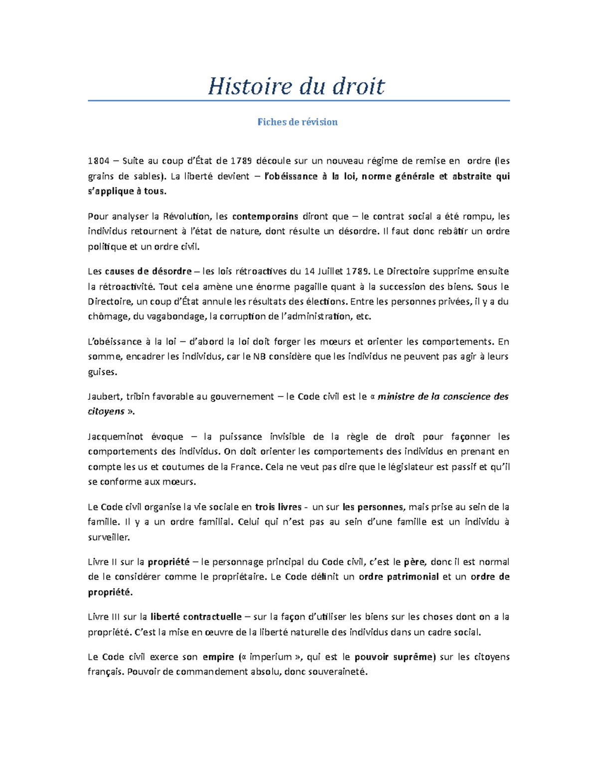 Exemple Commentaire De Texte Histoire Du Droit
