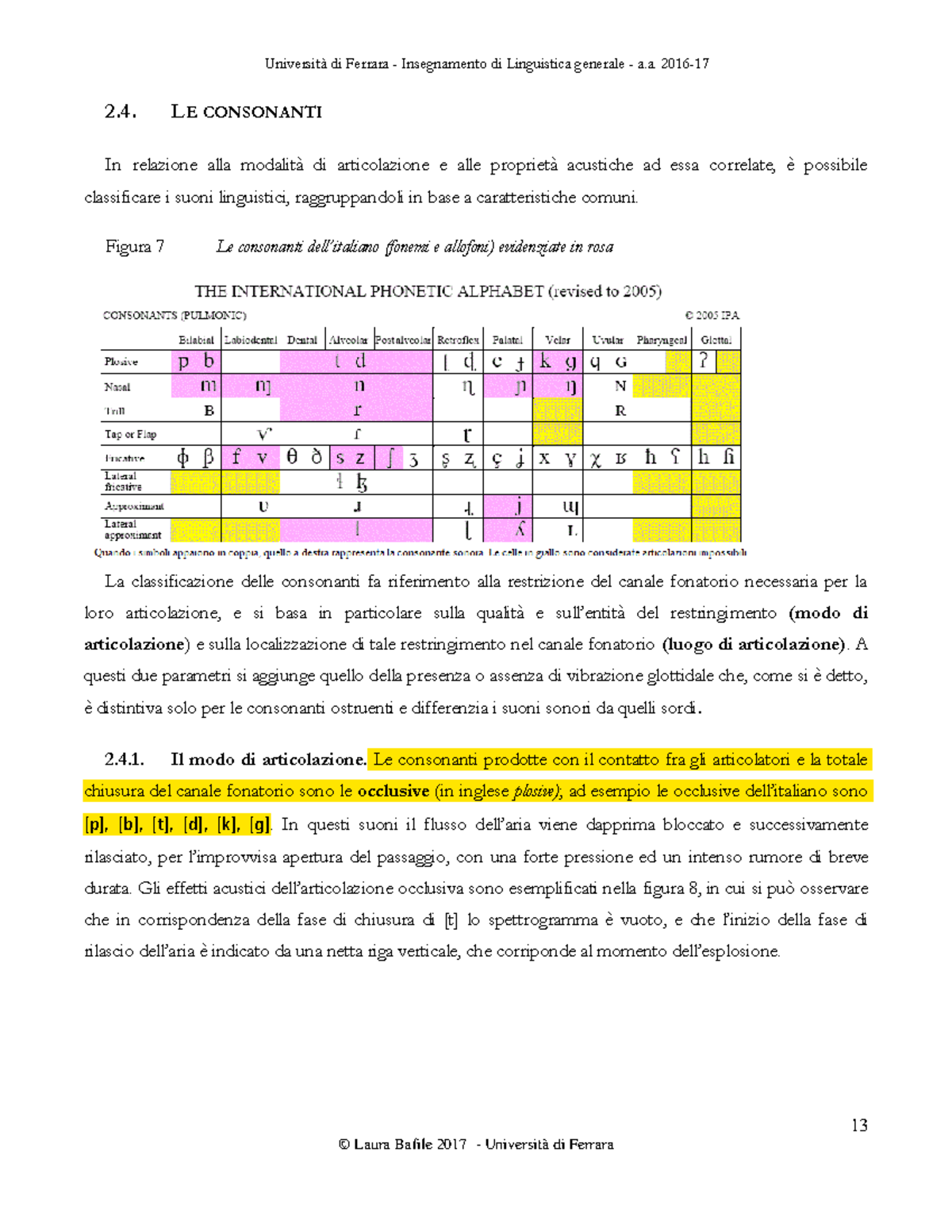 04 - I Segmenti (Parte Seconda) - Copia - 13 2. LE CONSONANTI In ...