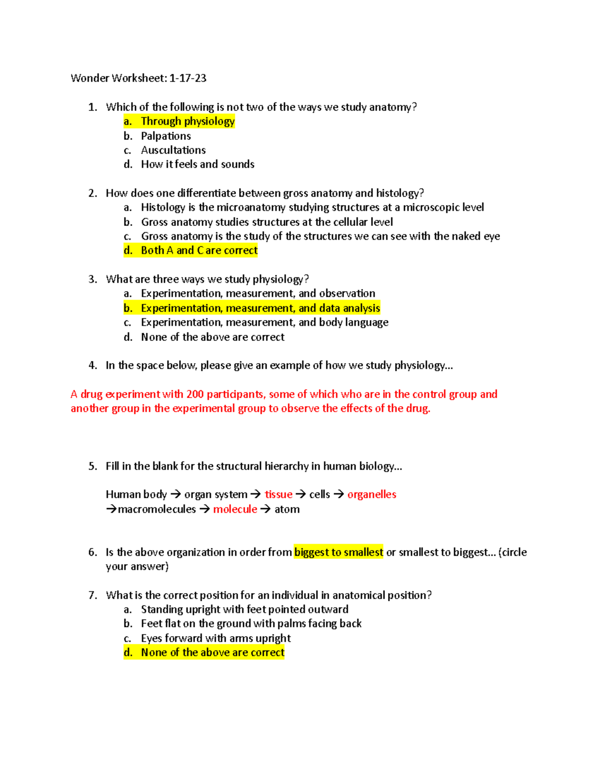 Wonder Worksheets AK - Wonder Worksheet: 1-17- Which of the following