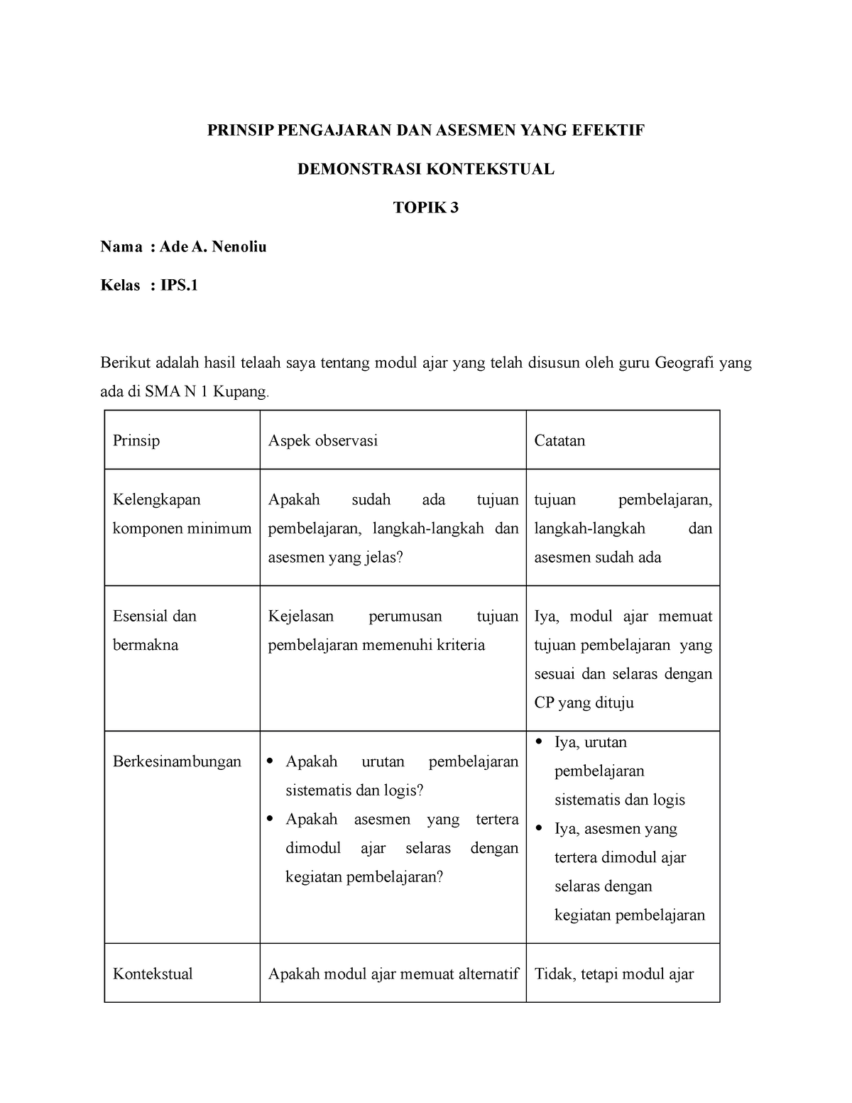 Tabel 7 Demonstrasi Kontekstual Topik 3 Prinsip Pengajaran Dan Asesmen Porn Sex Picture 9260