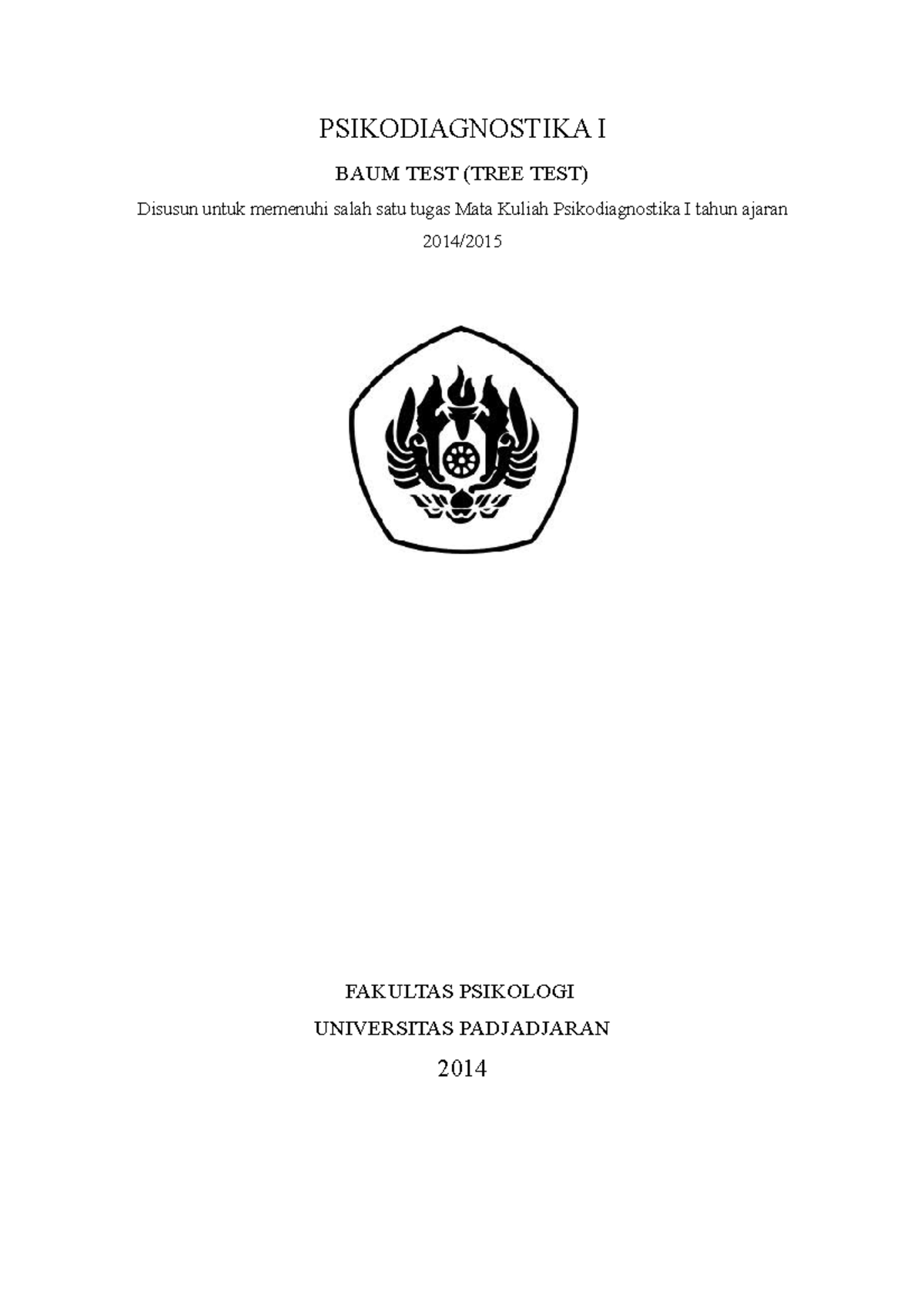 Makalah Tree Test (BAUM) Class B - PSIKODIAGNOSTIKA I BAUM TEST (TREE ...