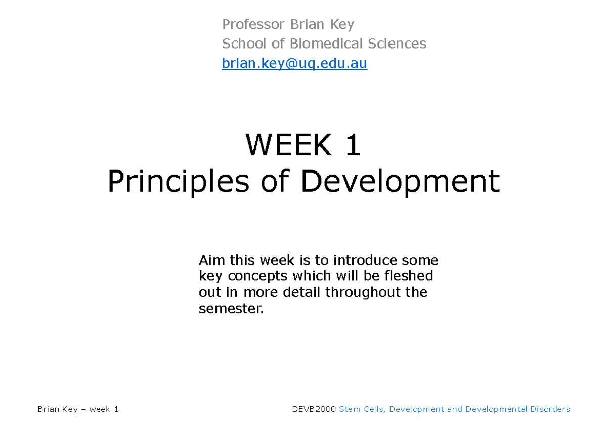 DEVB2000 WEEK1 Lectures Brian Key - DEVB2000 - UQ - Studocu