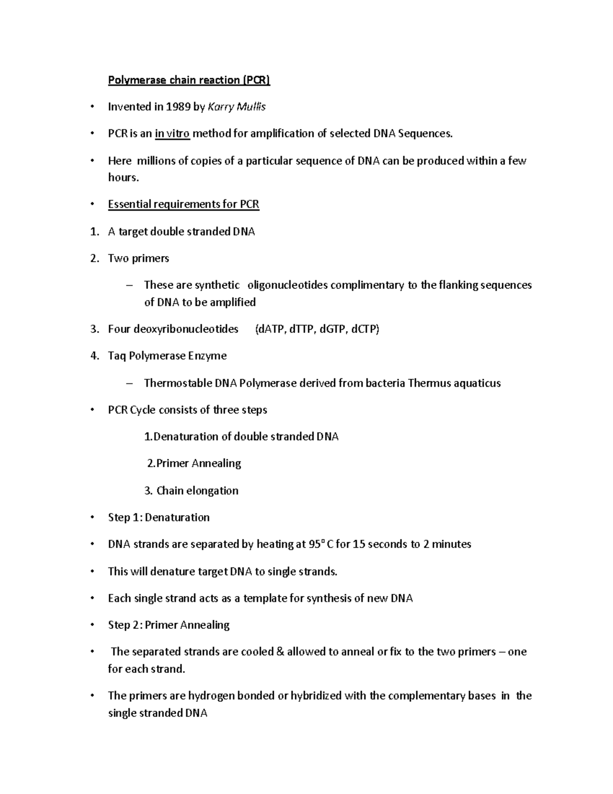 Biochemistry Molecular techniques and modern methods - Polymerase chain ...
