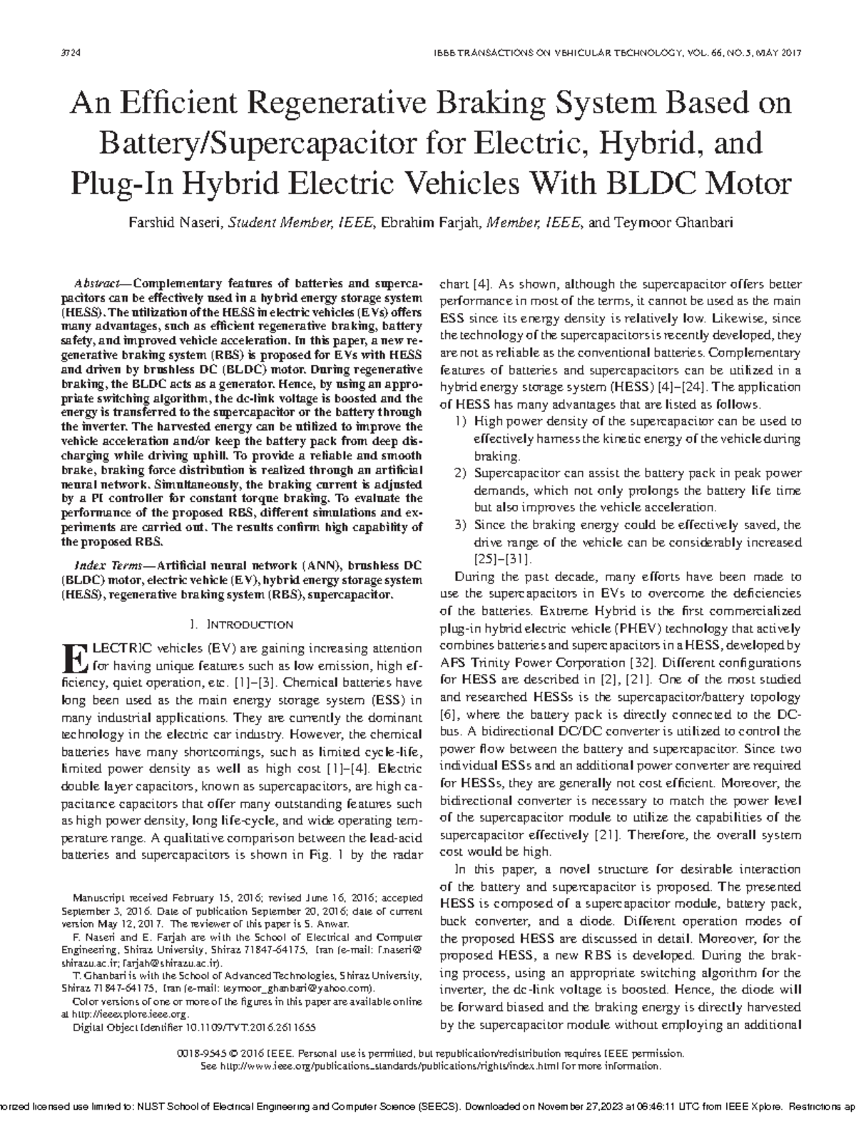 15 pages regenerative braking paper 3724 IEEE TRANSACTIONS ON