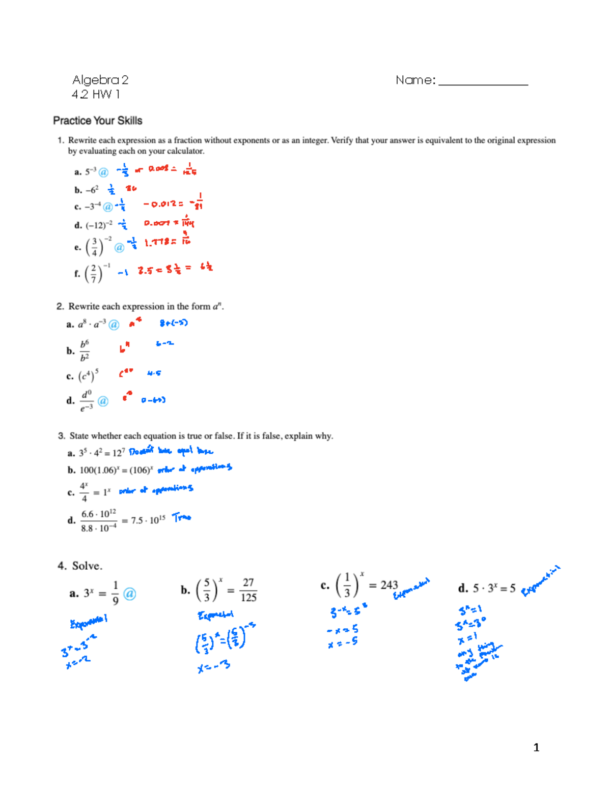 algebra 2 1.2 homework answers