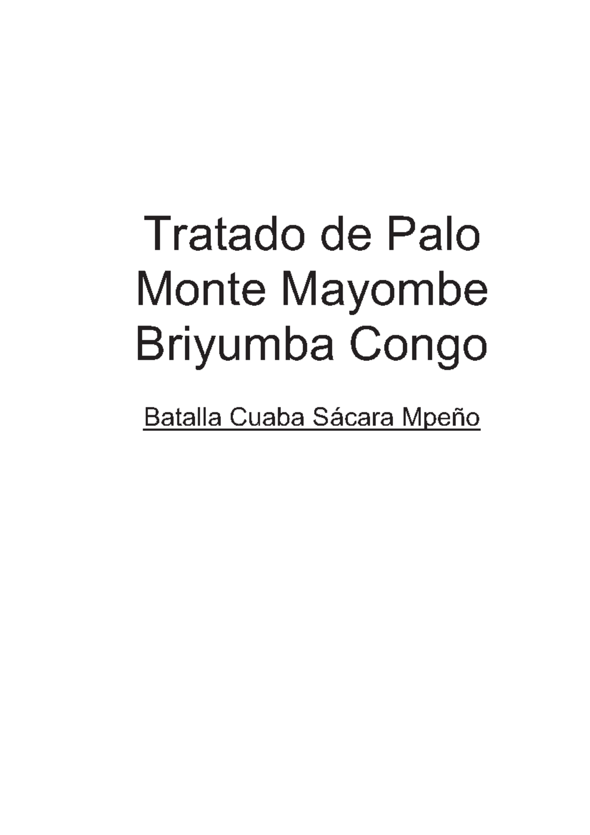 Tratado de palo monte mayombe - Tratado de Palo Monte Mayombe Briyumba ...