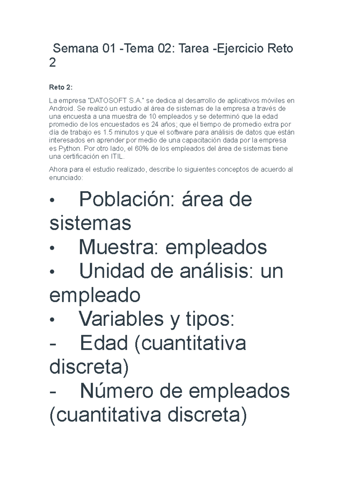 Semana 01 Tema 02 Tarea Ejercicio Reto 2 - Semana 01 -Tema 02: Tarea ...