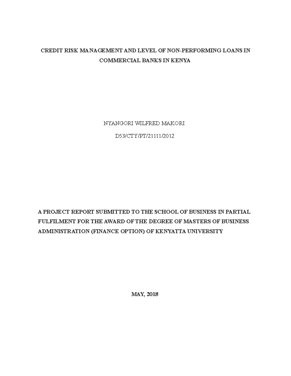 credit risk management dissertation