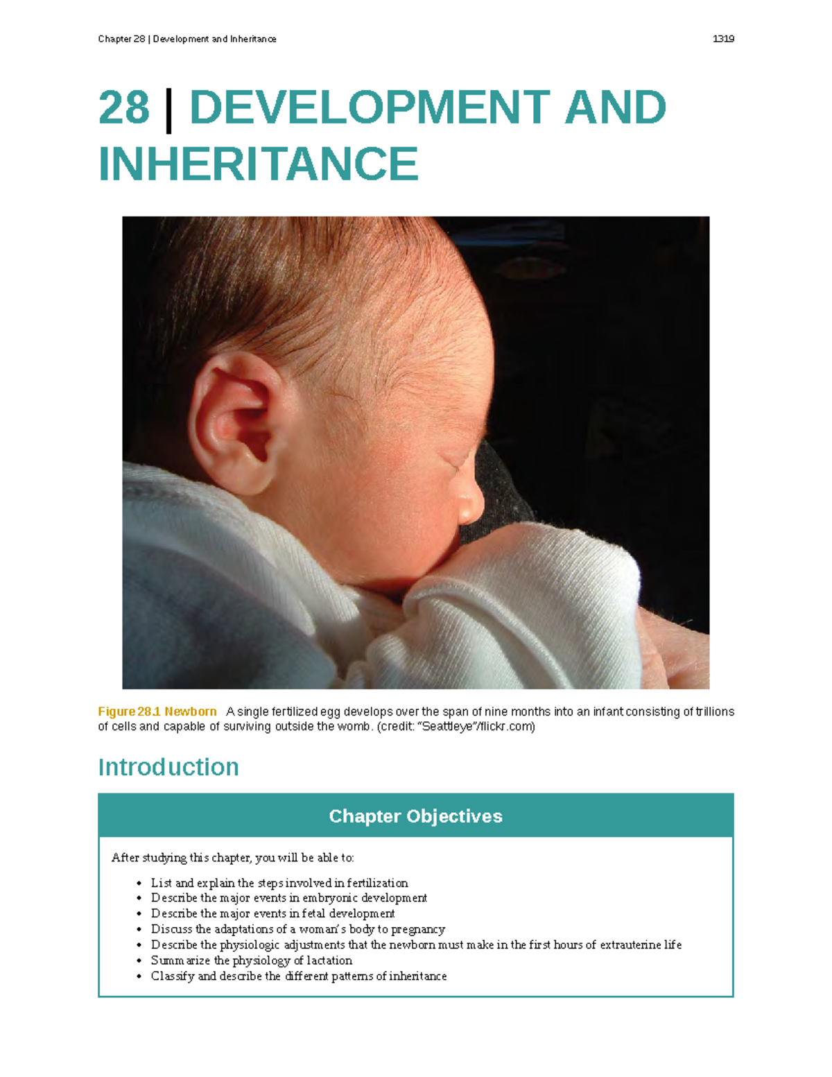 Chapter 28 - text - 28 | DEVELOPMENT AND INHERITANCE Figure 28 Newborn ...