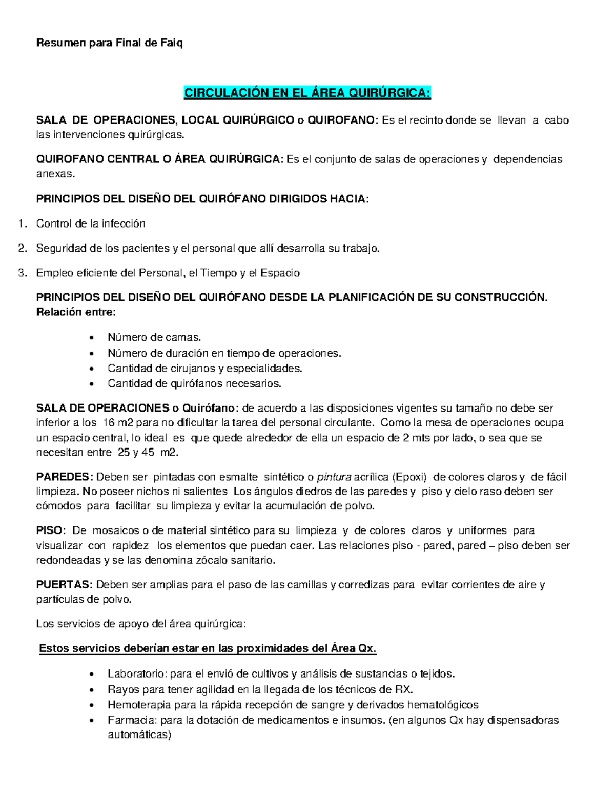 Resumen para Final de Faiq Resumen para Final de Faiq CIRCULACIÓN EN