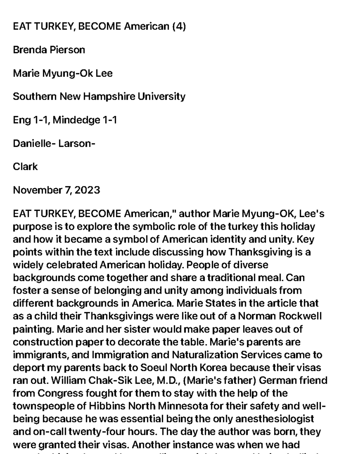 critical analysis essay eat turkey become american