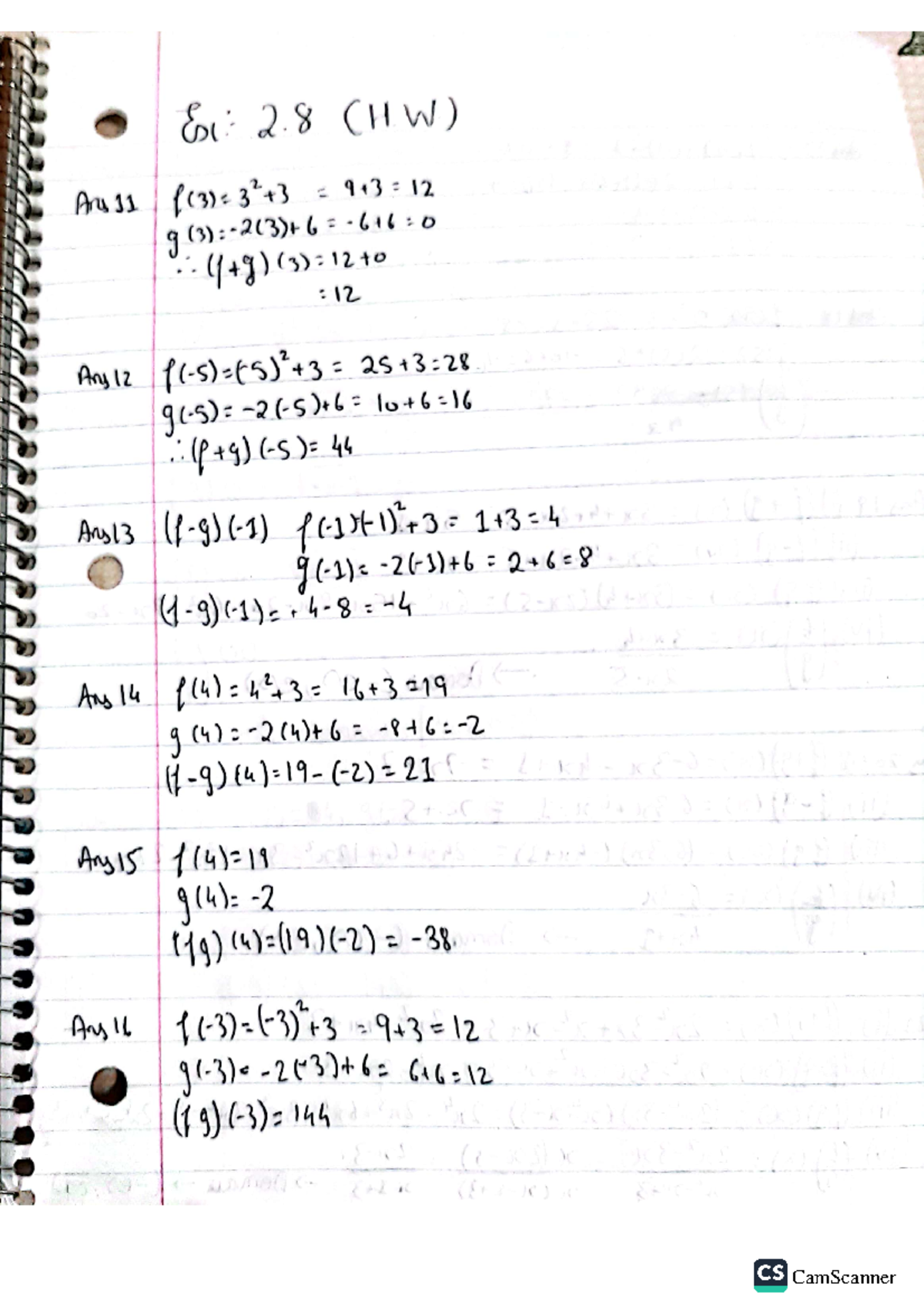 Mustakim Fatak math exercise 2.8 - Ex: 2 (HW) Ars 11 12 12 Ans12 Ans13 ...