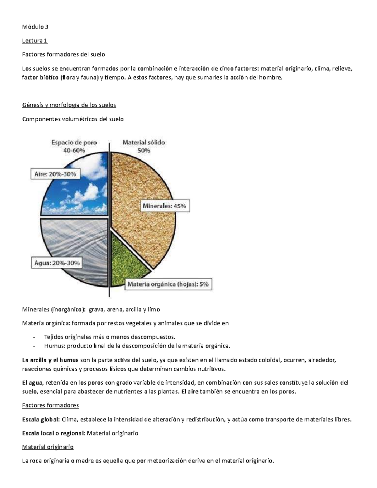 Resumen Mod 3 Y 4 - Clima Y Suelo - Módulo 3 Lectura 1 Factores ...