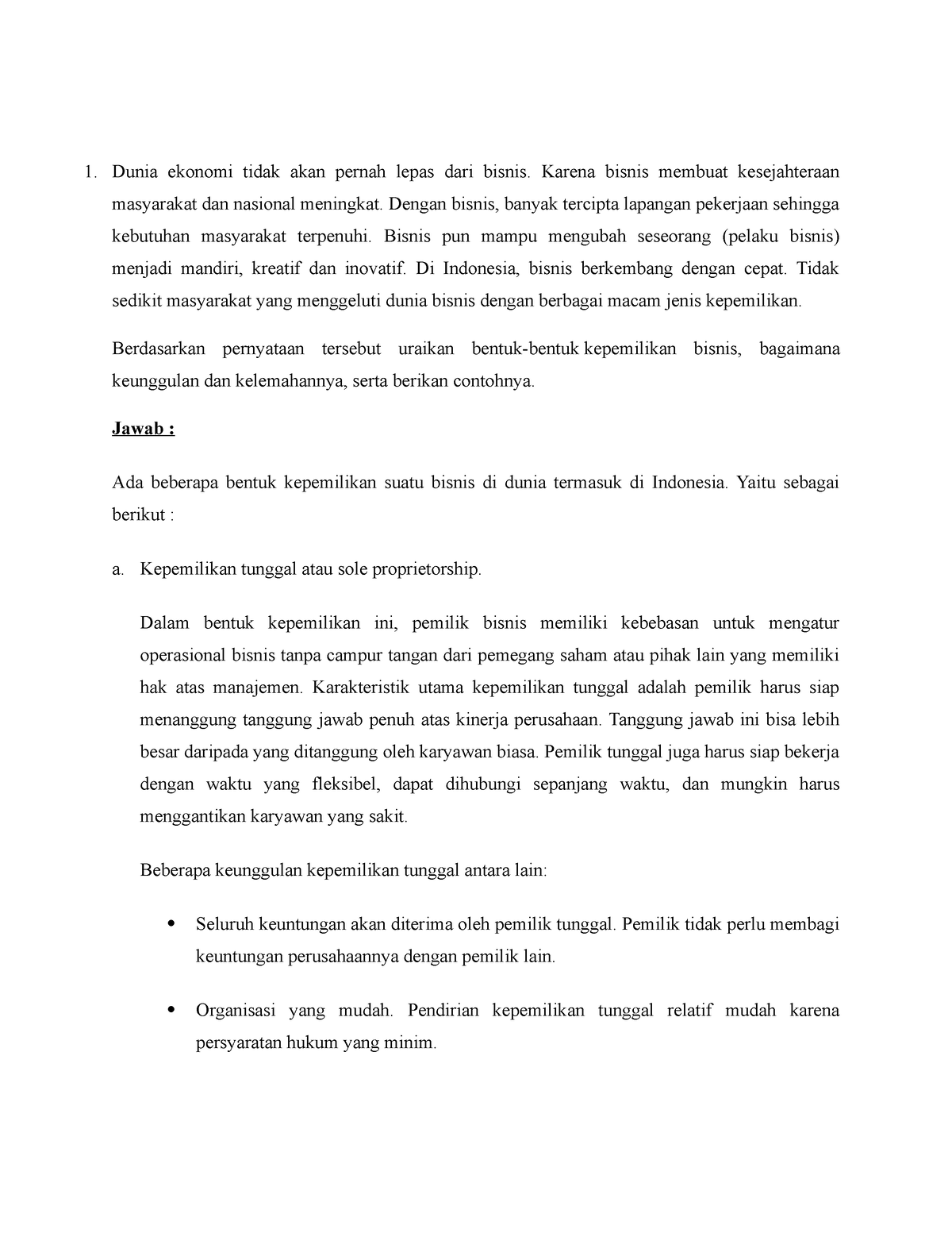 Tugas 2 Pengantar Bisnis EKMA4111 - Dunia Ekonomi Tidak Akan Pernah ...