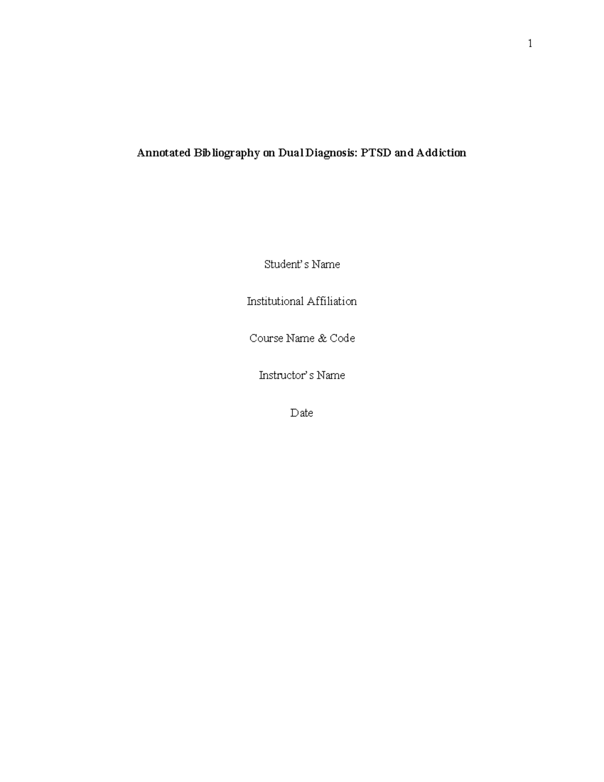 Annotated Bibliography 3 page - Annotated Bibliography on Dual ...