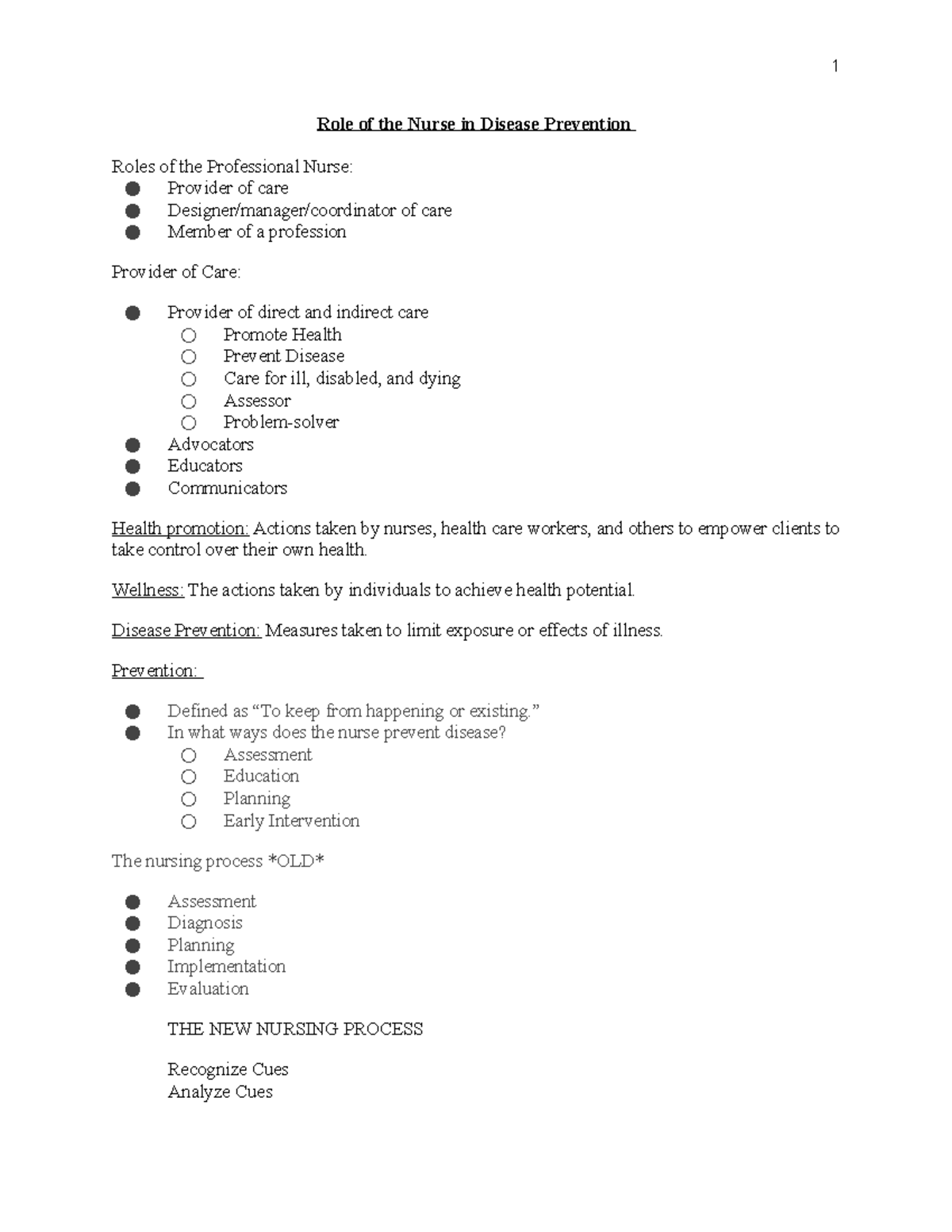 role-of-the-nurse-in-disease-prevention-notes-1-role-of-the-nurse-in