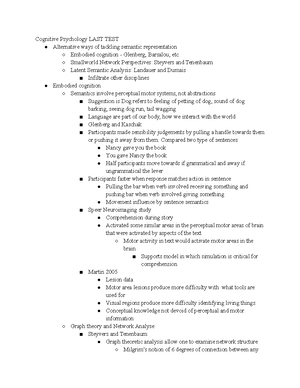 Cog Psych Unit 3 - Lecture notes Unit 4 - Cog Psych Unit 3 Amnesia ...