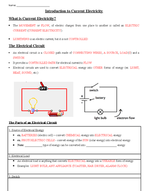 16. Simple Circuits - Practice Worksheet - Name ...