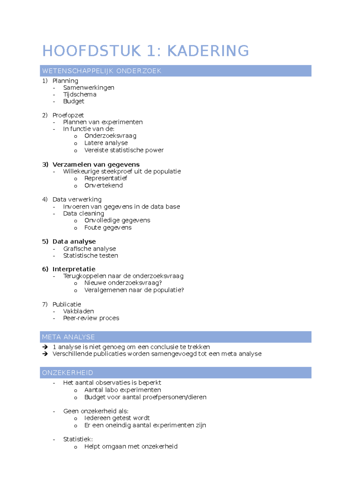 Samenvatting - Alle Theorie Samengevat Van Hoofdstuk 1 Tot Hoofdstuk 7b ...