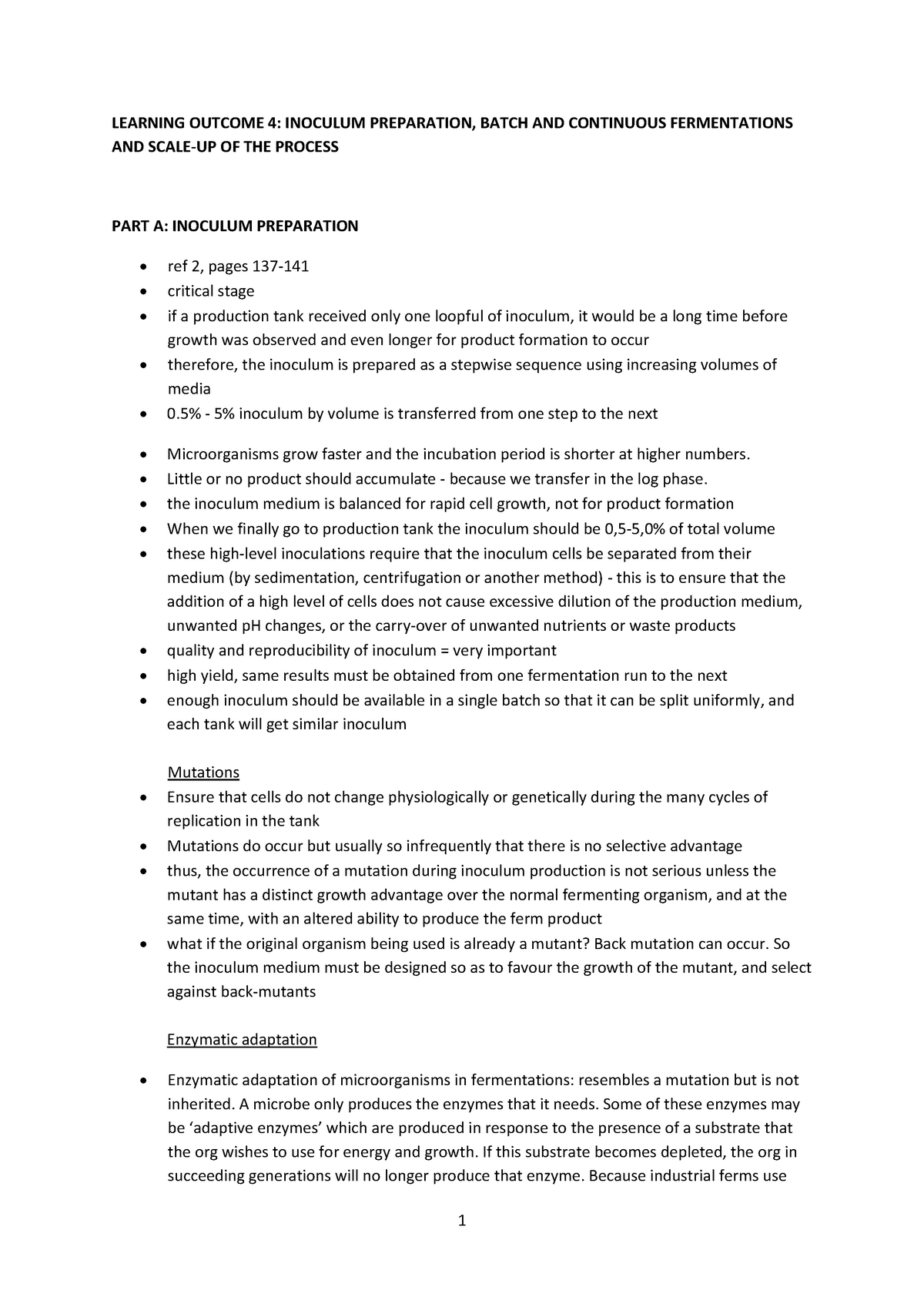 4 - Inoculum Preparation, Types Of Fermentation And Scale-up - Warning 