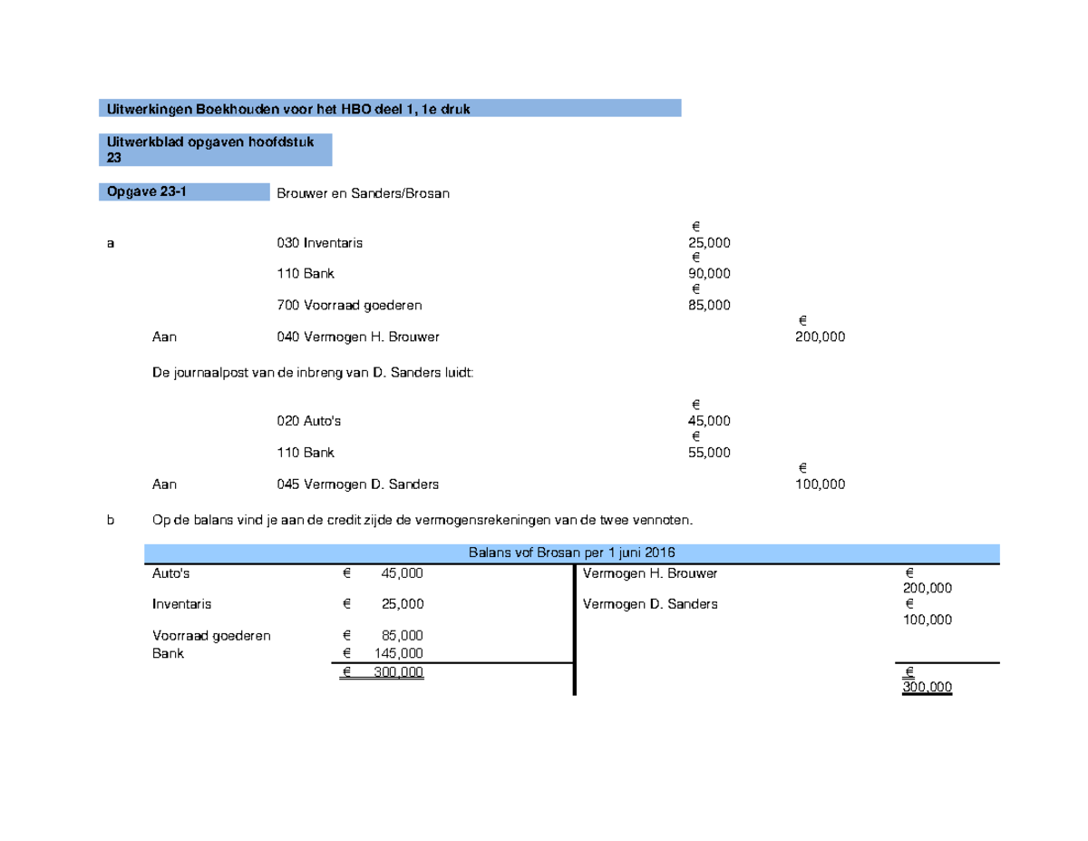 ACC Opgave UITW 23 - College-aantekeningen Week 1 - Uitwerkingen