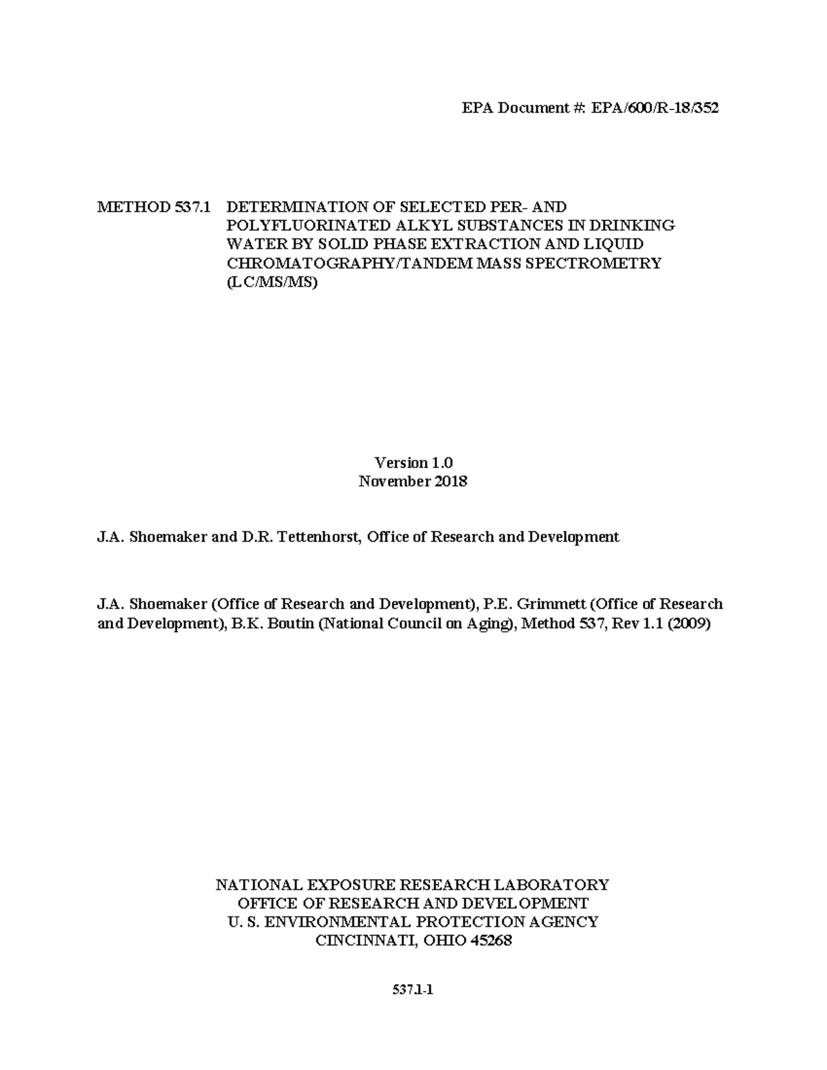 Method 537 1 Final ffffffffffffffffffffffff EPA Document EPA/600