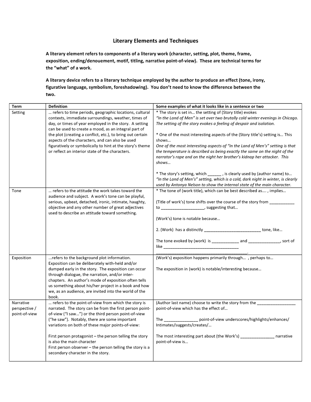 literary-elements-best-sheet-literary-elements-and-techniques-a