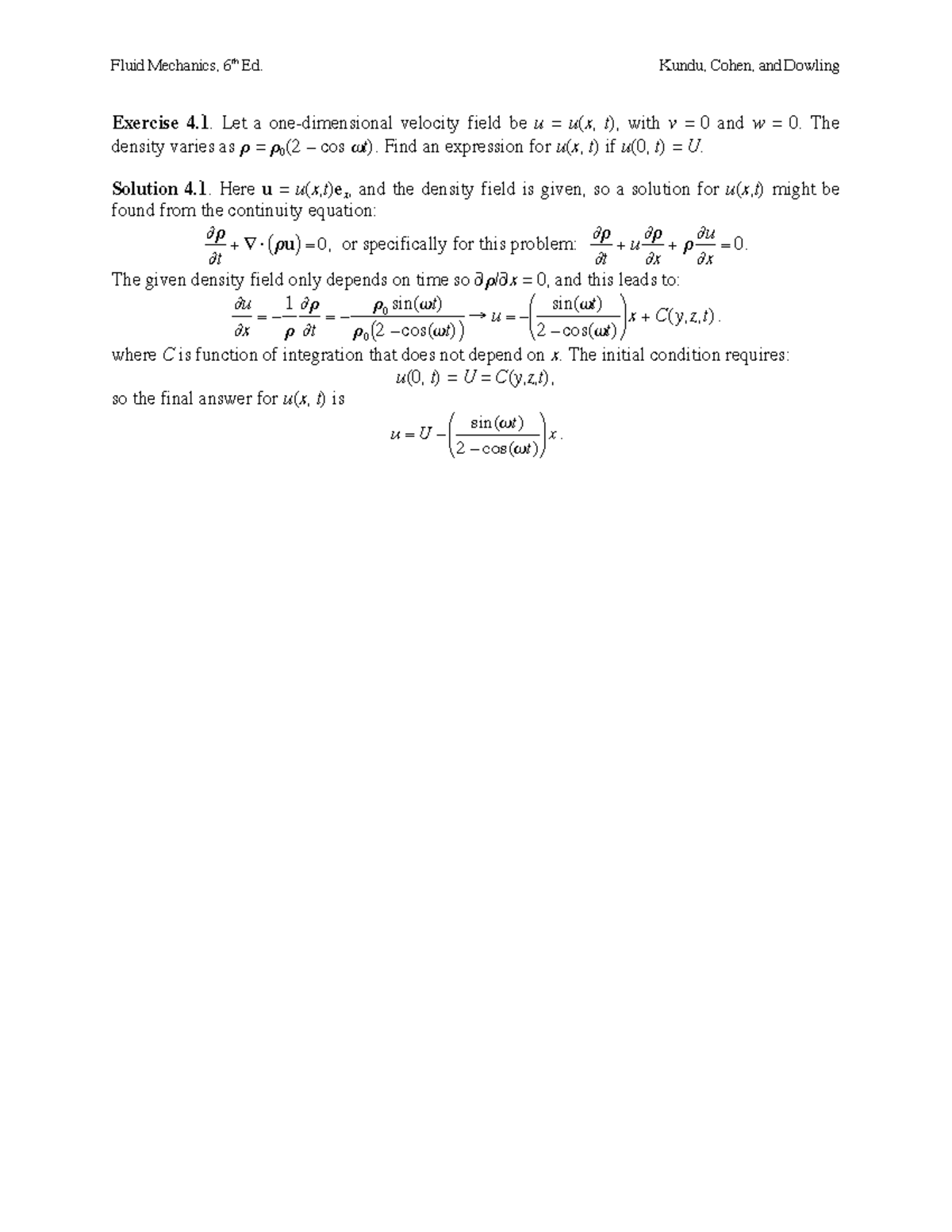 Ch4 - Answers Chapter 4 - Exercise 4. Let A One-dimensional Velocity ...