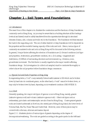 CH1 - Soil types foundations