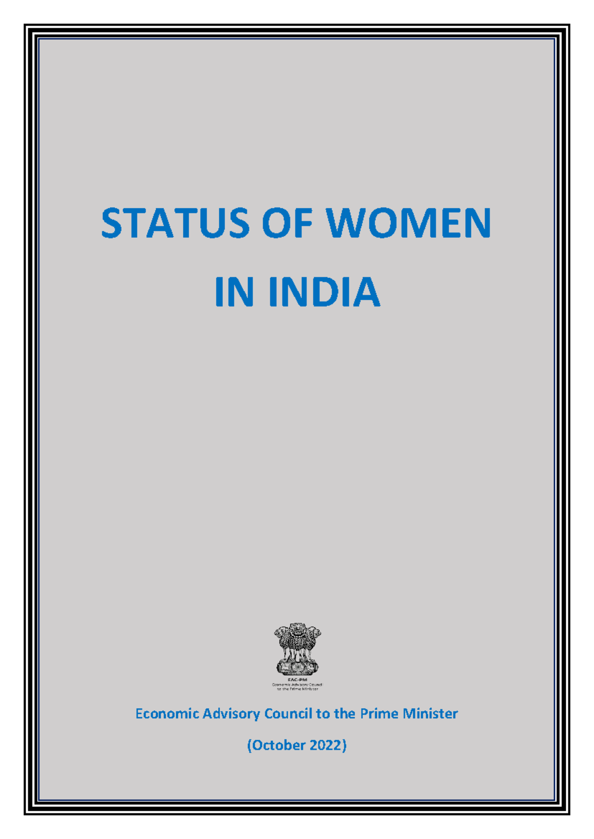 Status-of-Women-in-India (1) - STATUS OF WOMEN IN INDIA Economic ...