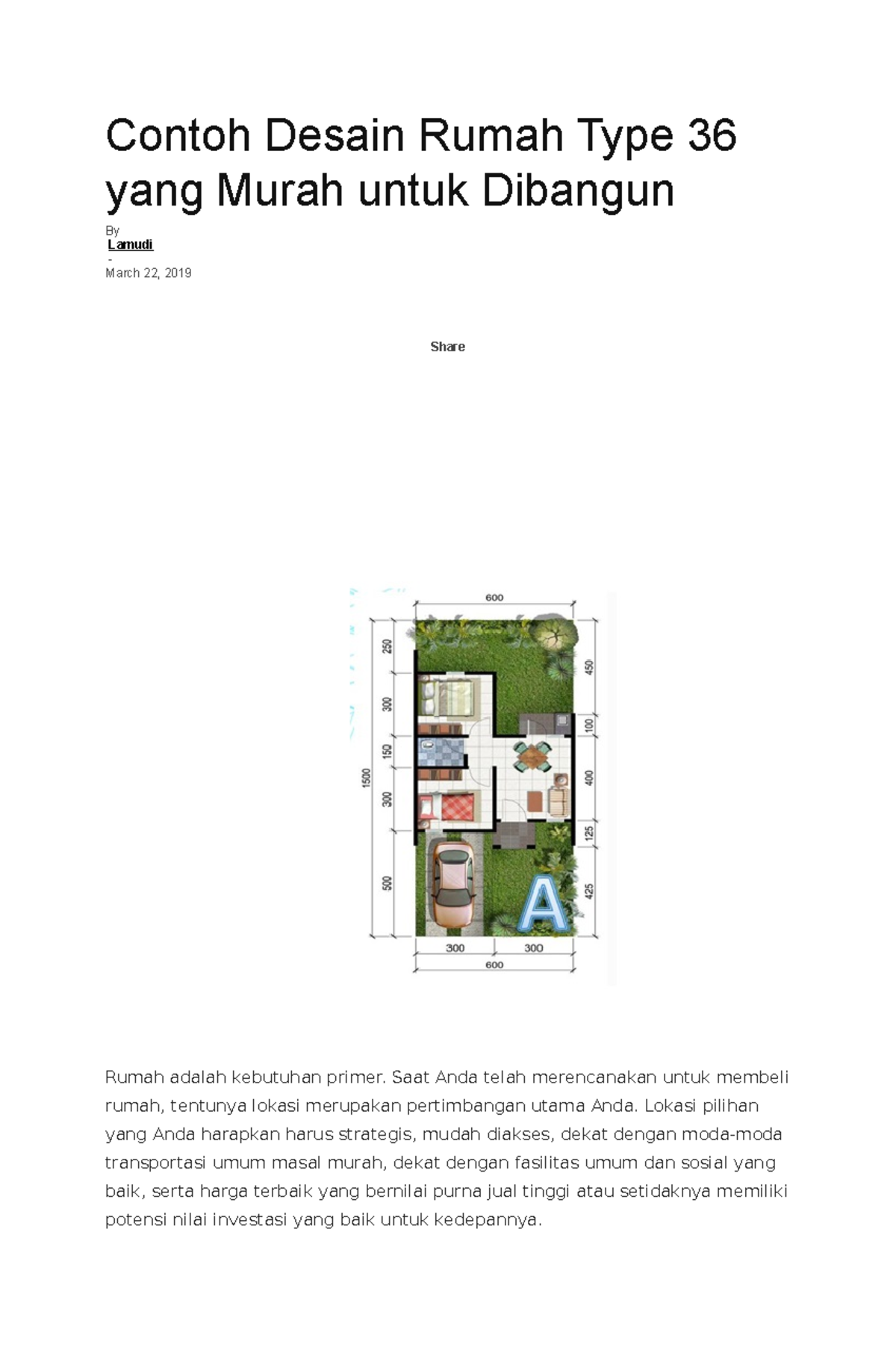 Contoh Desain Rumah Type 36 yang Murah untuk Dibangunrumah - Contoh