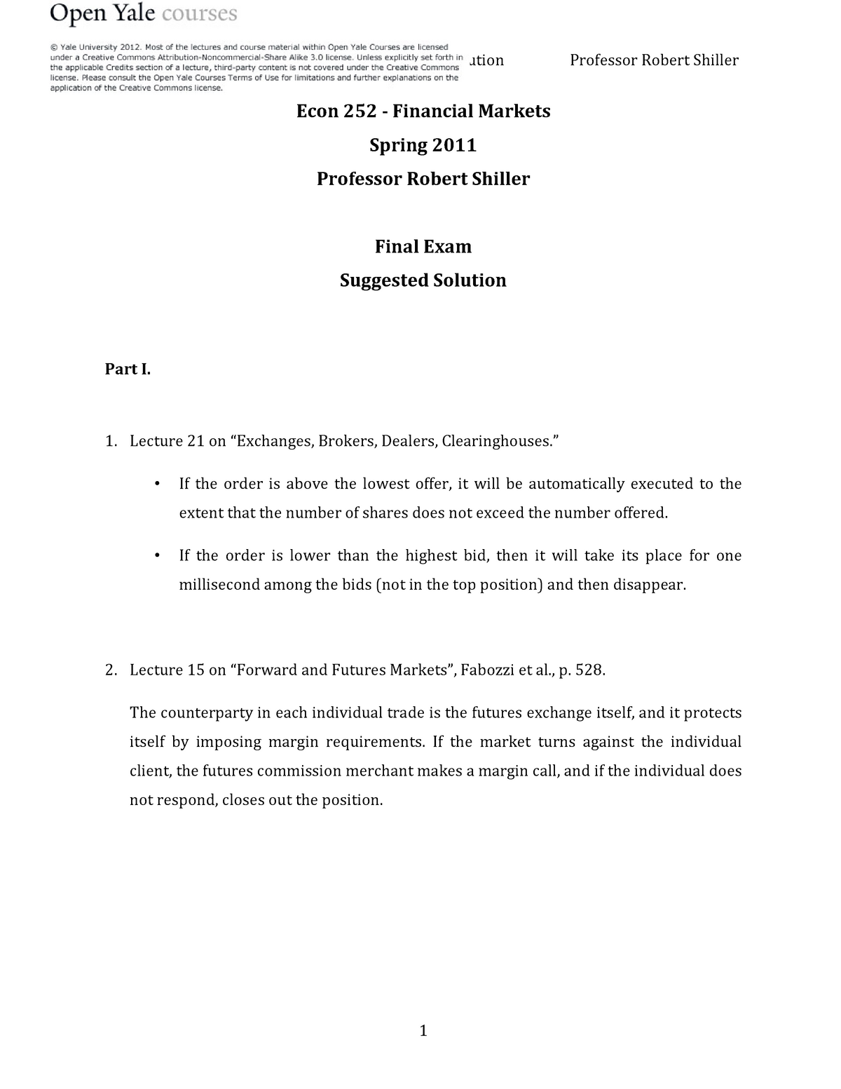 ECON252 Final Exam Solution - Econ 252 Spring 2011 Final Exam ...