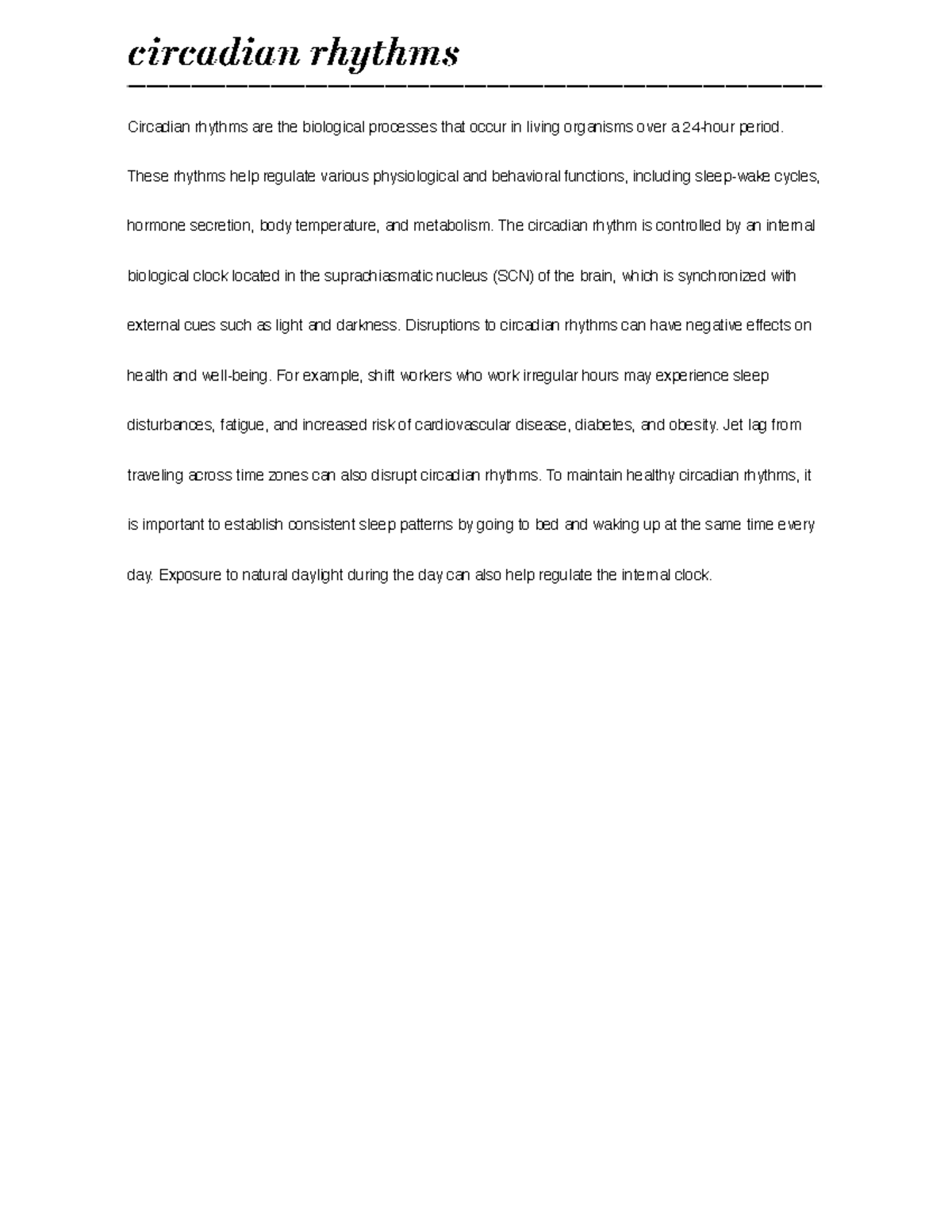 Circadian rhythms - classes notes - circadian rhythmscircadian rhythms ...
