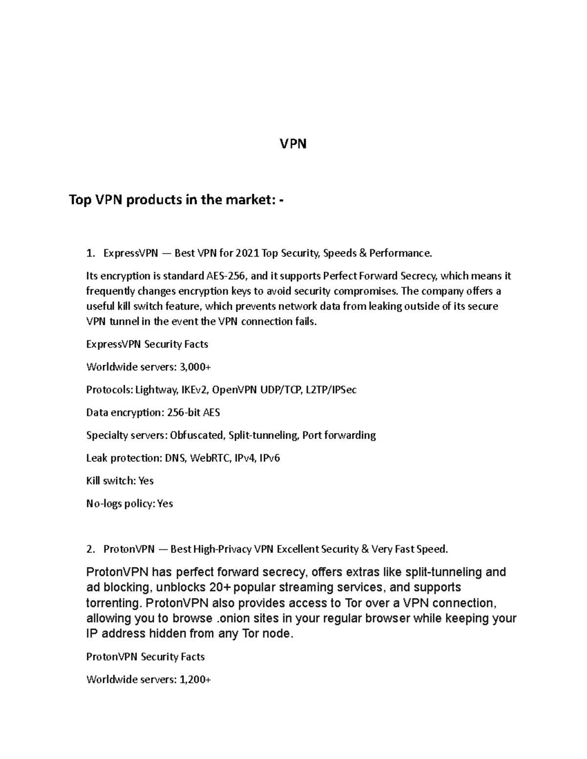 Virtual Private Networking (VPN) assignment - VPN Top VPN products in ...