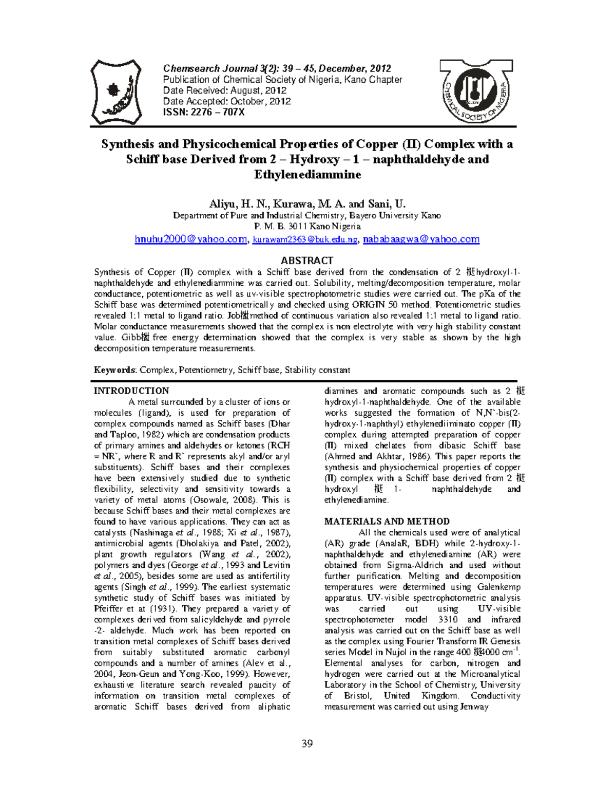 Borohydride Complex in Chemistry (Metal Complexes) - Synthesis and ...