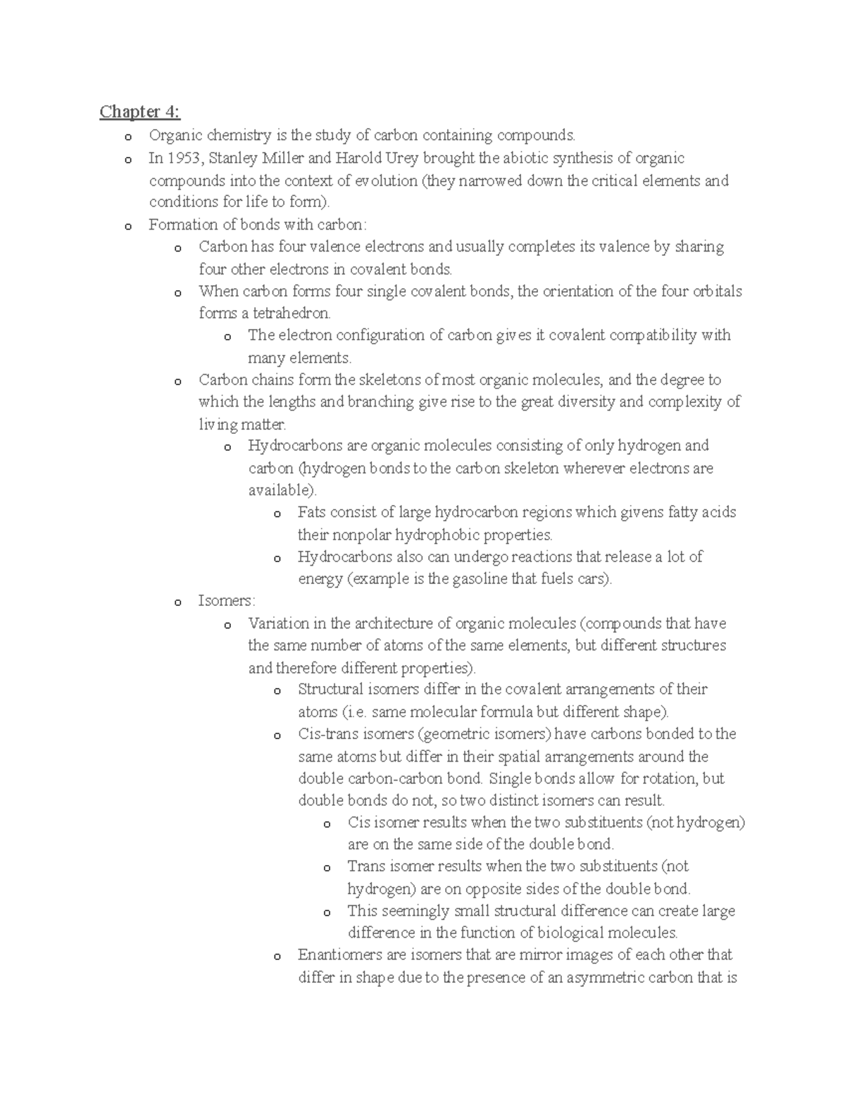 biology-102-december-exam-notes-4-chapter-4-o-organic-chemistry-is