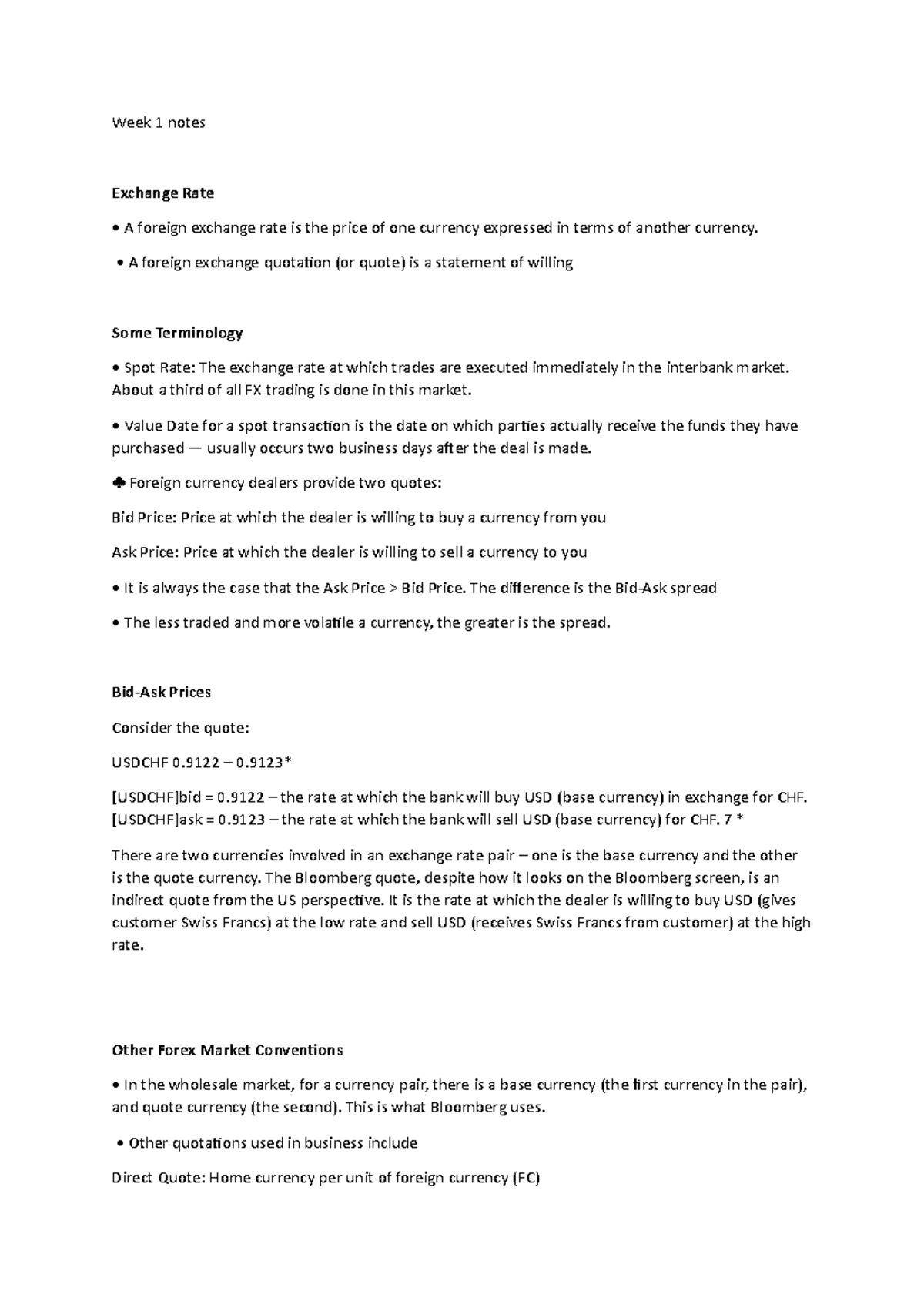 week-1-notes-spot-rate-the-current-market-price-of-one-currency-in