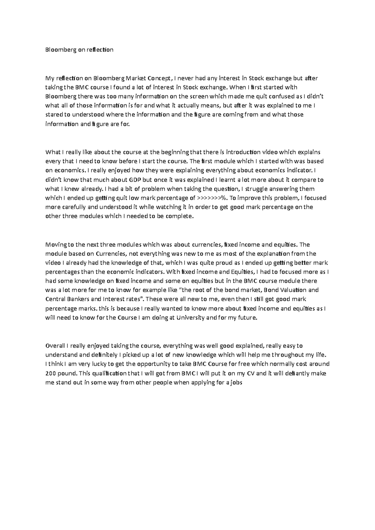 Bloomberg on reflection - When I first started with Bloomberg there was ...