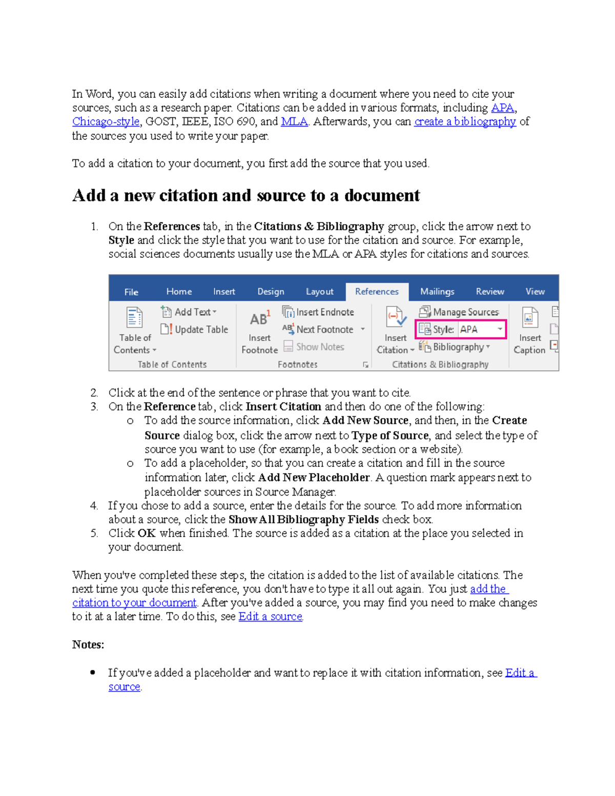 Adding Sources In Word In Word You Can Easily Add Citations When 