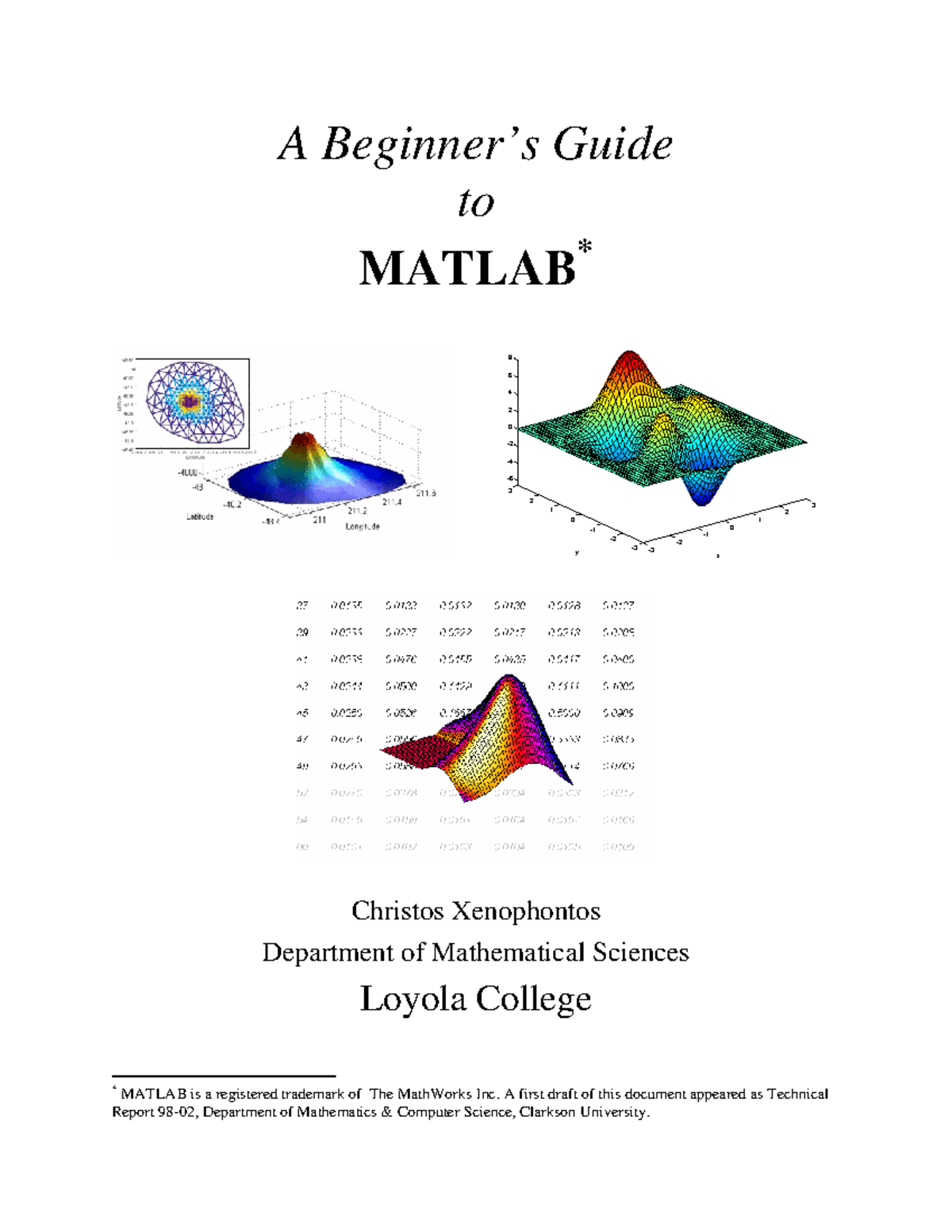 Beginners Guide To Matlab 2 - A Beginner’s Guide To MATLAB * -3 -1 0 1 ...