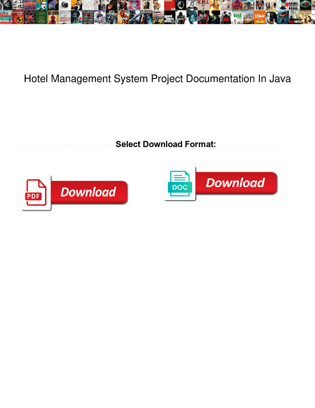 Hotel Management System Project Documentation In Java Pdf