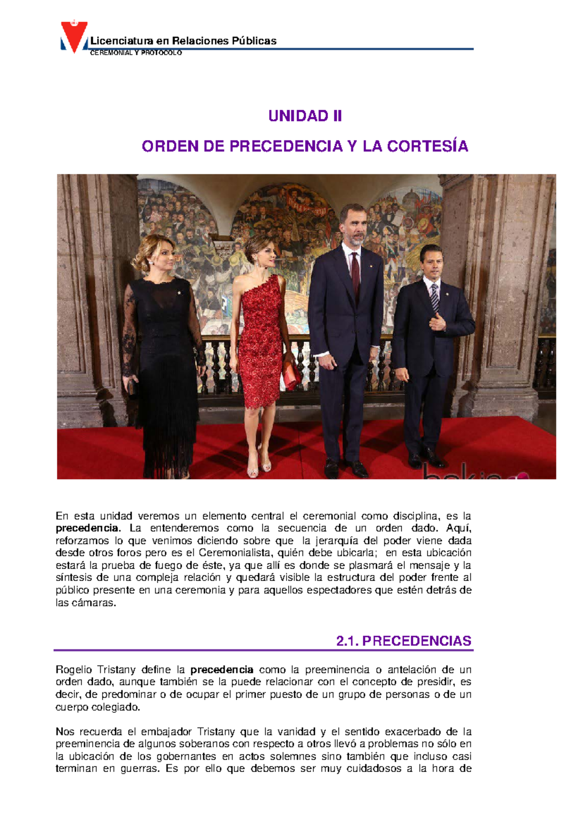 Unidad 2 - Resumen Ceremonial Y Protocolo - CEREMONIAL Y PROTOCOLO ...
