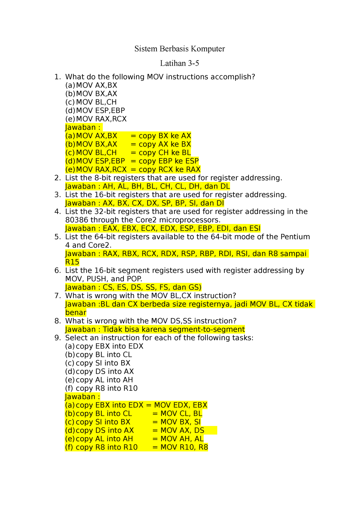 Tugas 20 Soal Latihan 3-5 - Sistem Berbasis Komputer Latihan 3- What Do ...