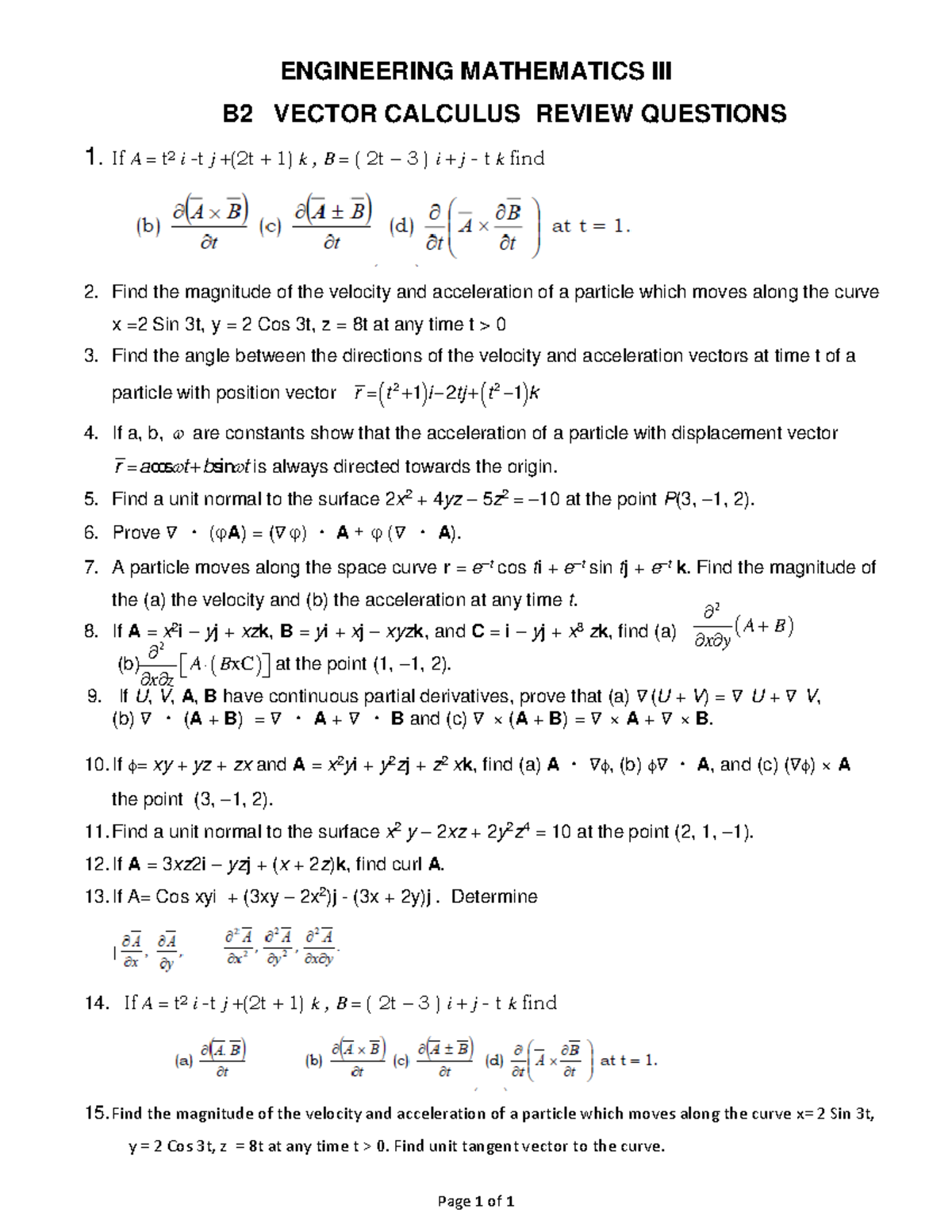 FET 311 B2 VC Review Questions - Page 1 of 1 ENGINEERING MATHEMATICS ...