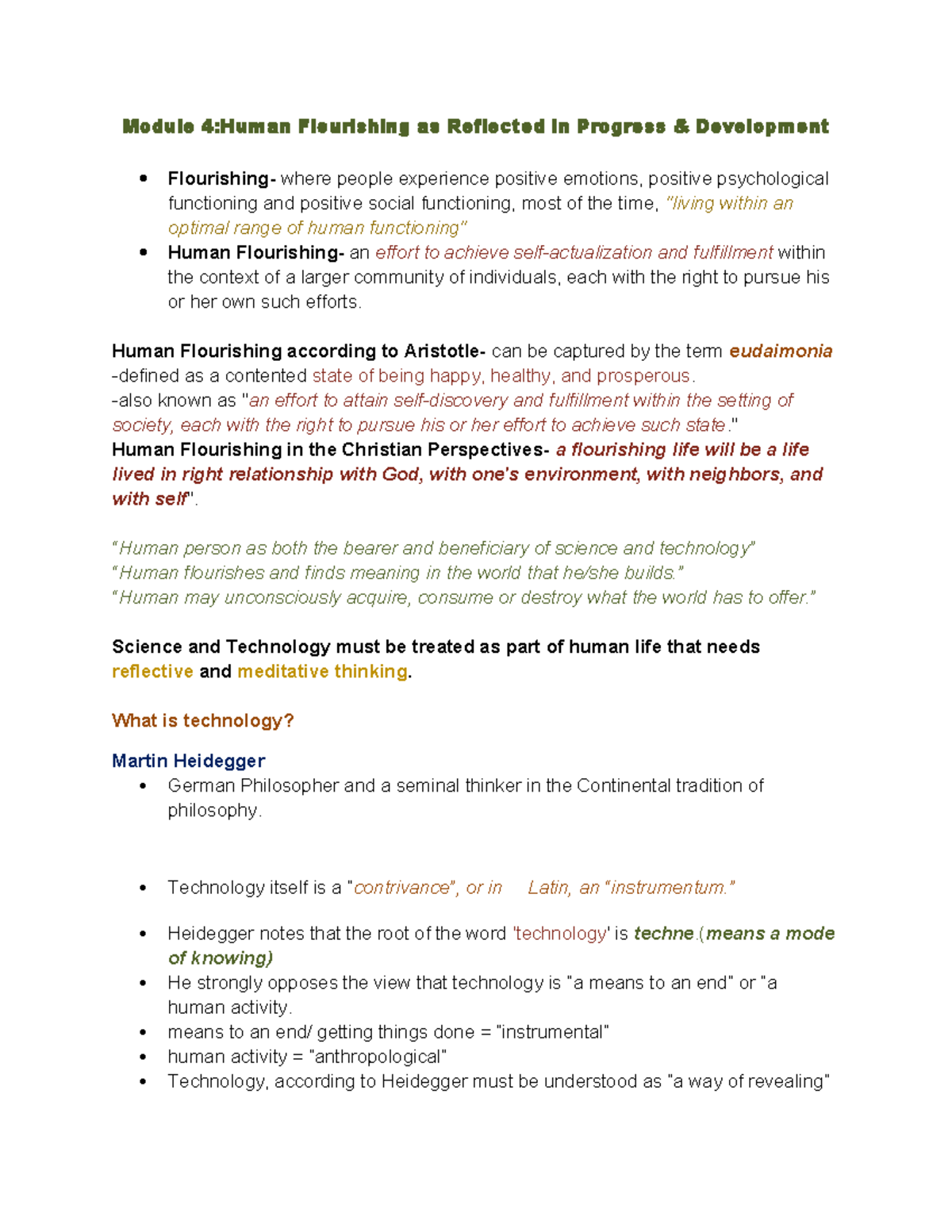 STS Module 4 Module 4Human Flourishing as Reflected in Progress