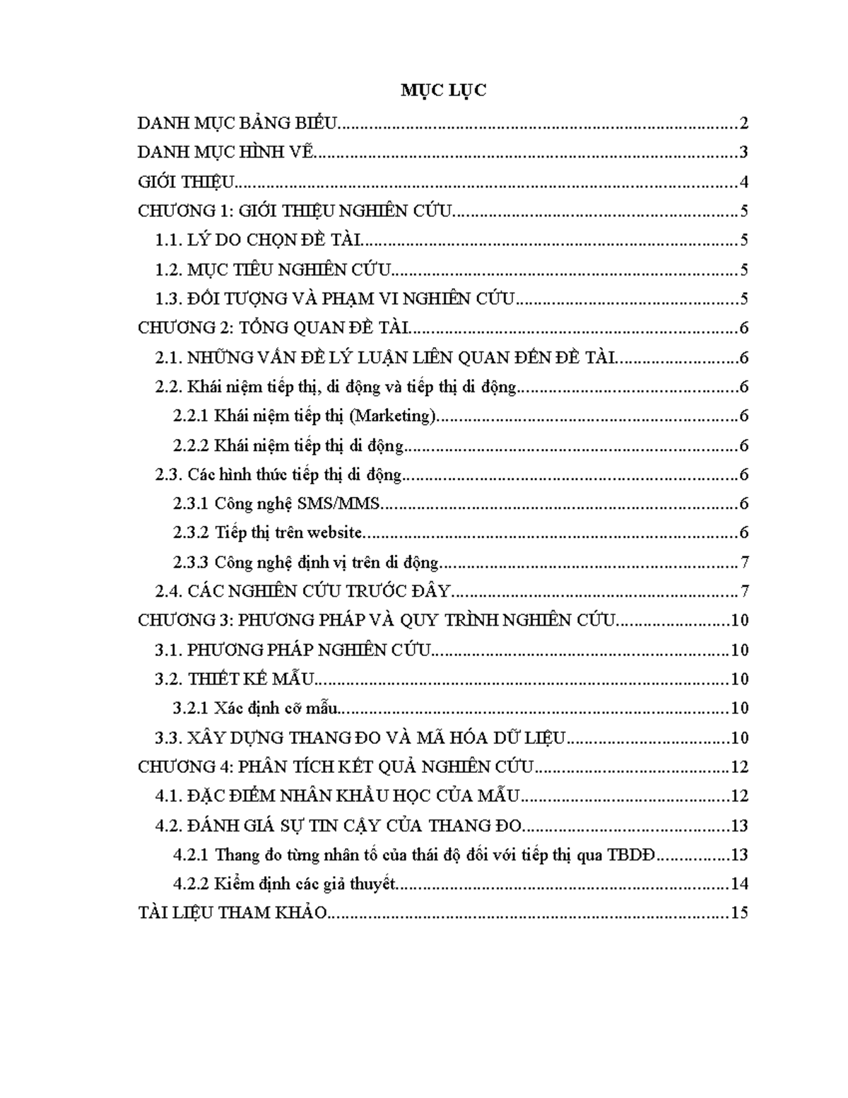 Bài tập thực hành - MỤC LỤC DANH MỤC BẢNG - Studocu